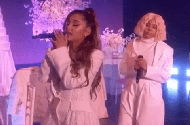 Ariana Grande Almost Falls Cries During Thank U Next Performance