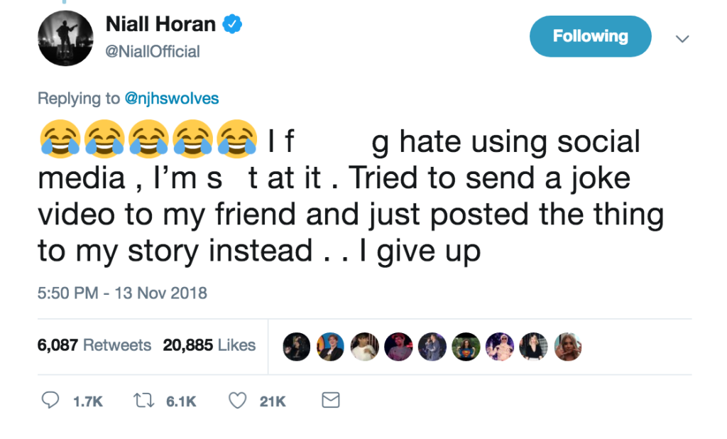 Niall Horan Cries On Instagram Confusing Fans