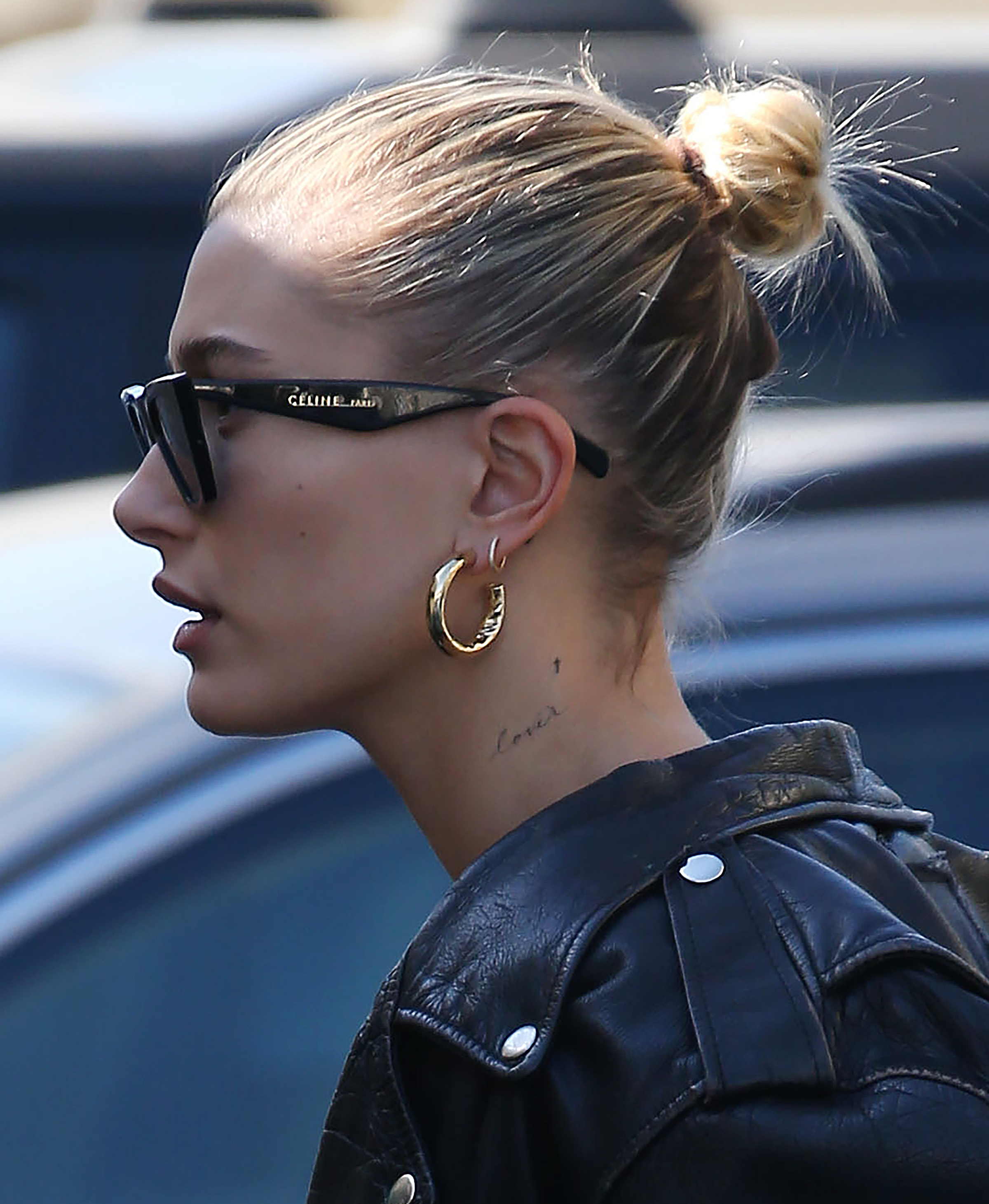 Hailey Biebers G Tattoo on Her Neck  A Comprehensive Guide to All of Hailey  Biebers 20 Tattoos  POPSUGAR Beauty Photo 13