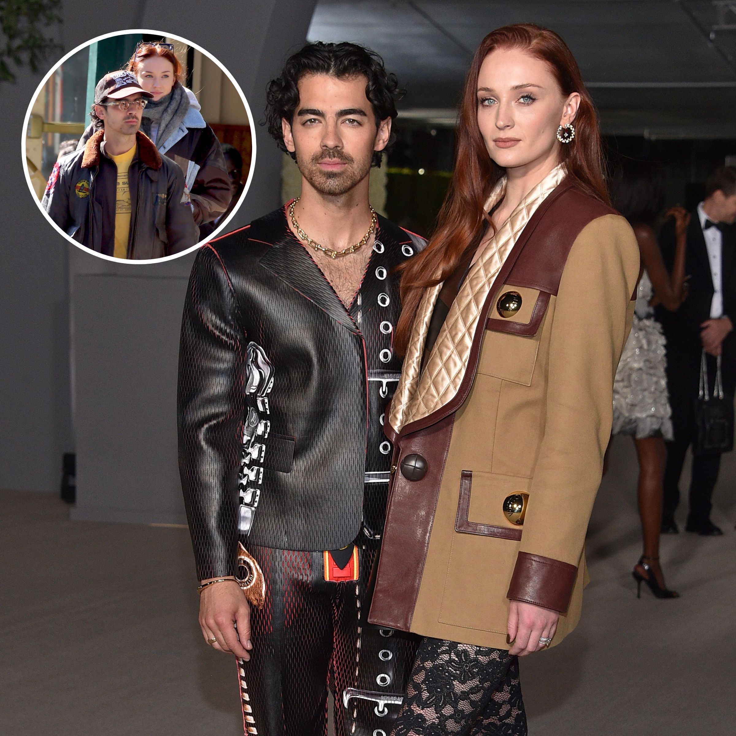 Sophie Turner, Joe Jonas's Matching Leather Outfits, Photos