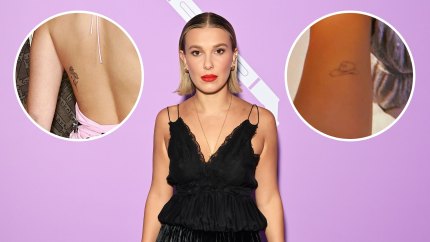 Millie Bobby Brown forced to adjust her plunging pink dress at